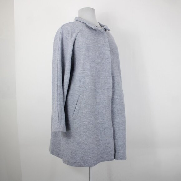 Cynthia Rowley Sz 2X Light Blue Collared Pockets Unlined 100% Wool Coat - Picture 9 of 16